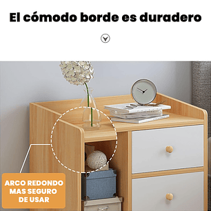 Velador 2 Cajones Mesa De Noche Retro 48x30x43 Cm