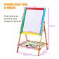 Pizarra Atril Para Niños 2 En 1 Doble Madera + Tiza Y Plumón - Miniatura 6
