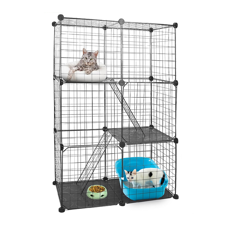 Jaula Corral Armable De 3 Niveles Para Mascotas 24 Paneles 1