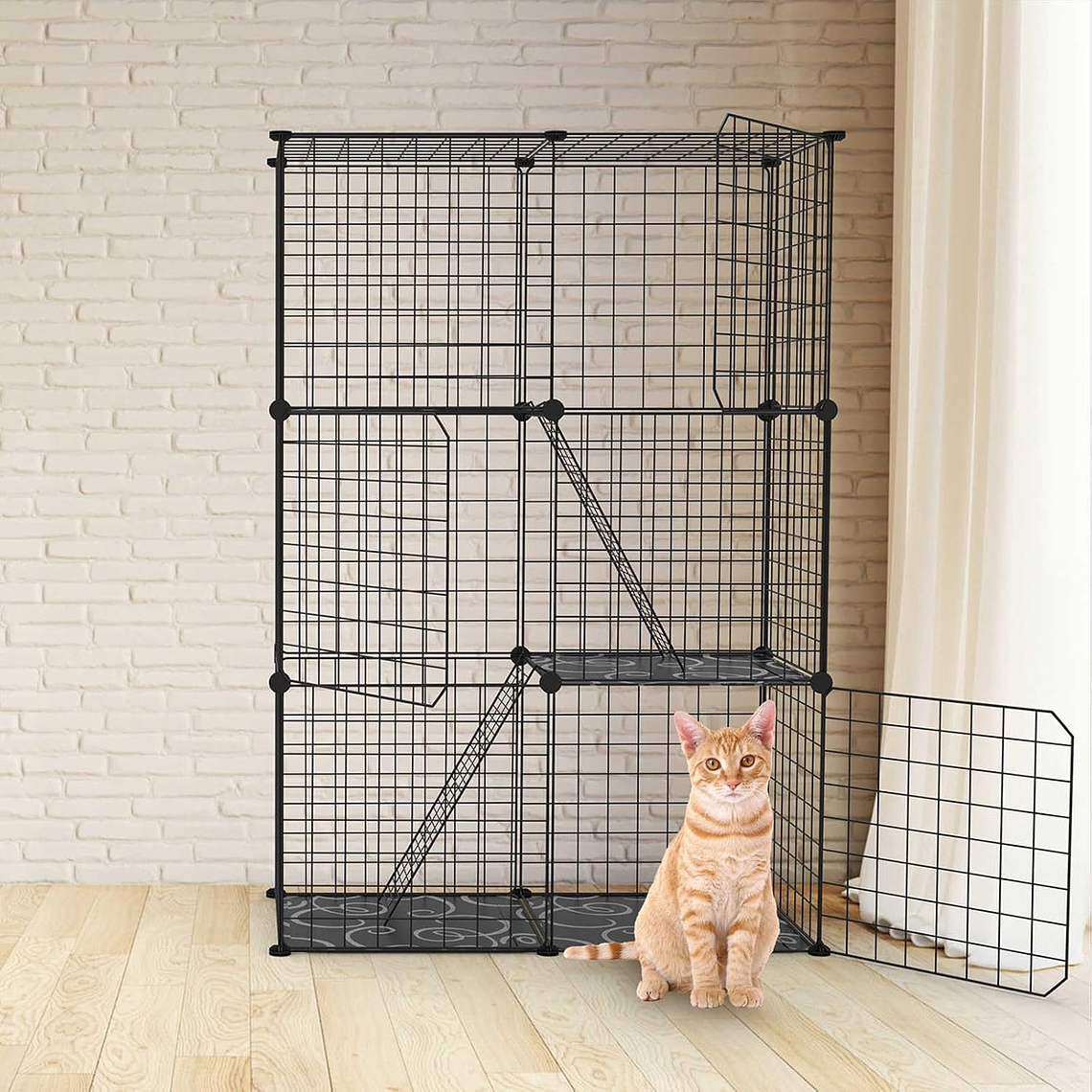 Jaula Corral Armable De 3 Niveles Para Mascotas 24 Paneles 2