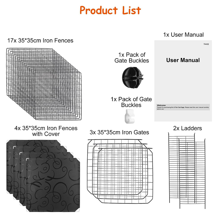 Jaula Corral Armable De 3 Niveles Para Mascotas 24 Paneles 5
