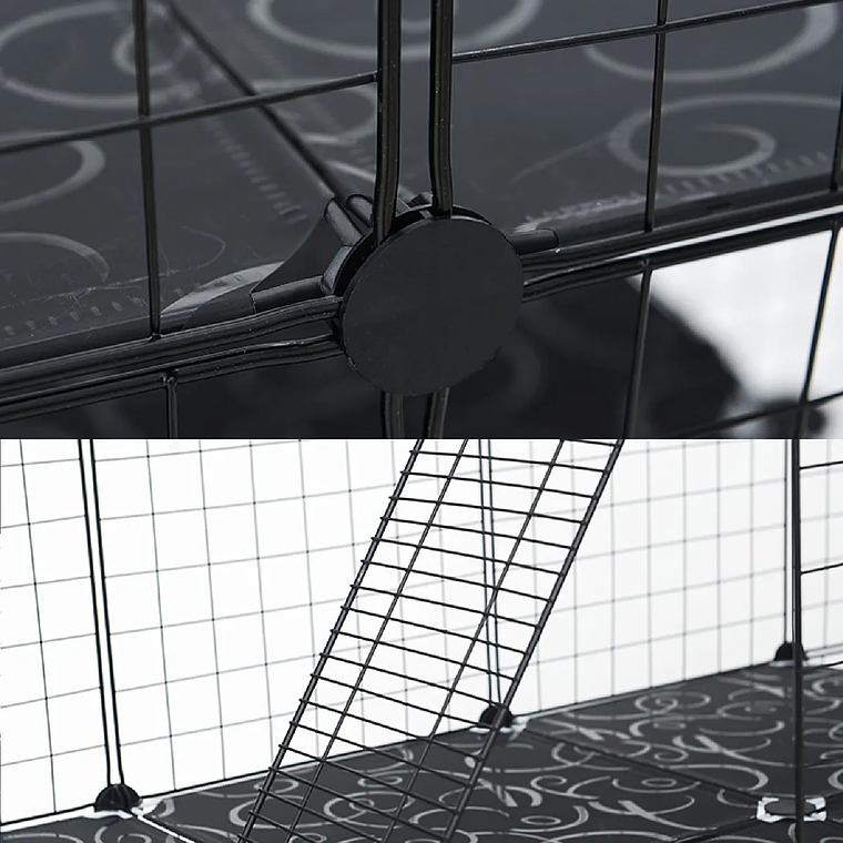 Jaula Corral Armable De 3 Niveles Para Mascotas 24 Paneles 4