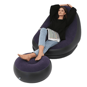 Sofá Tumbona Inflable Puff Inflable Reposa Pies + Inflador