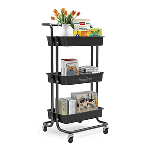 Carrito Organizador 3 Niveles De Plastico Y Estructura Metal