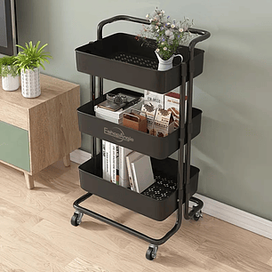 Carrito Organizador 3 Niveles De Plastico Y Estructura Metal