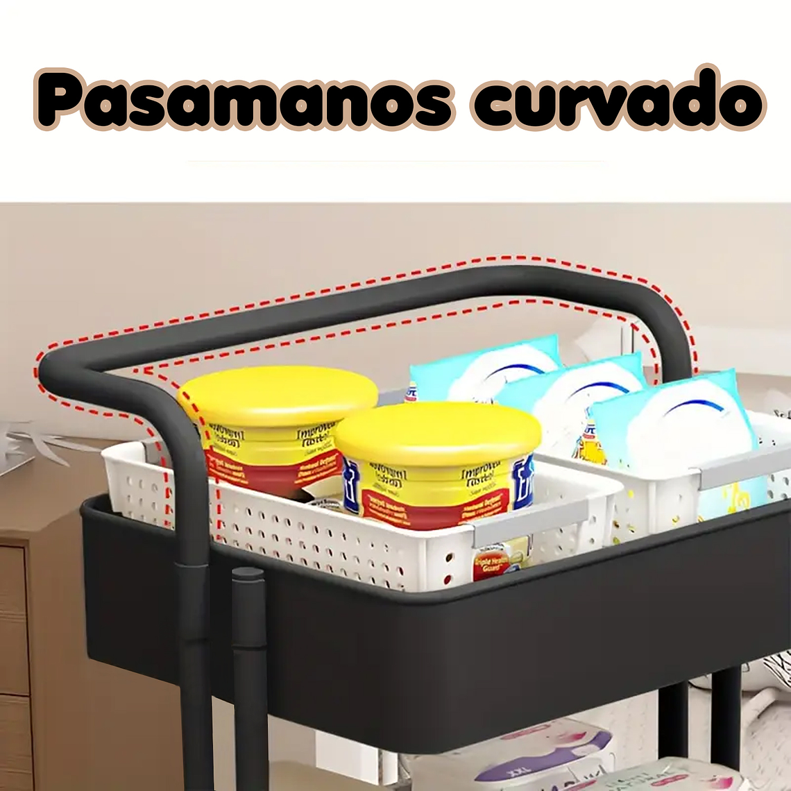 Carrito Organizador 3 Niveles De Plastico Y Estructura Metal 3