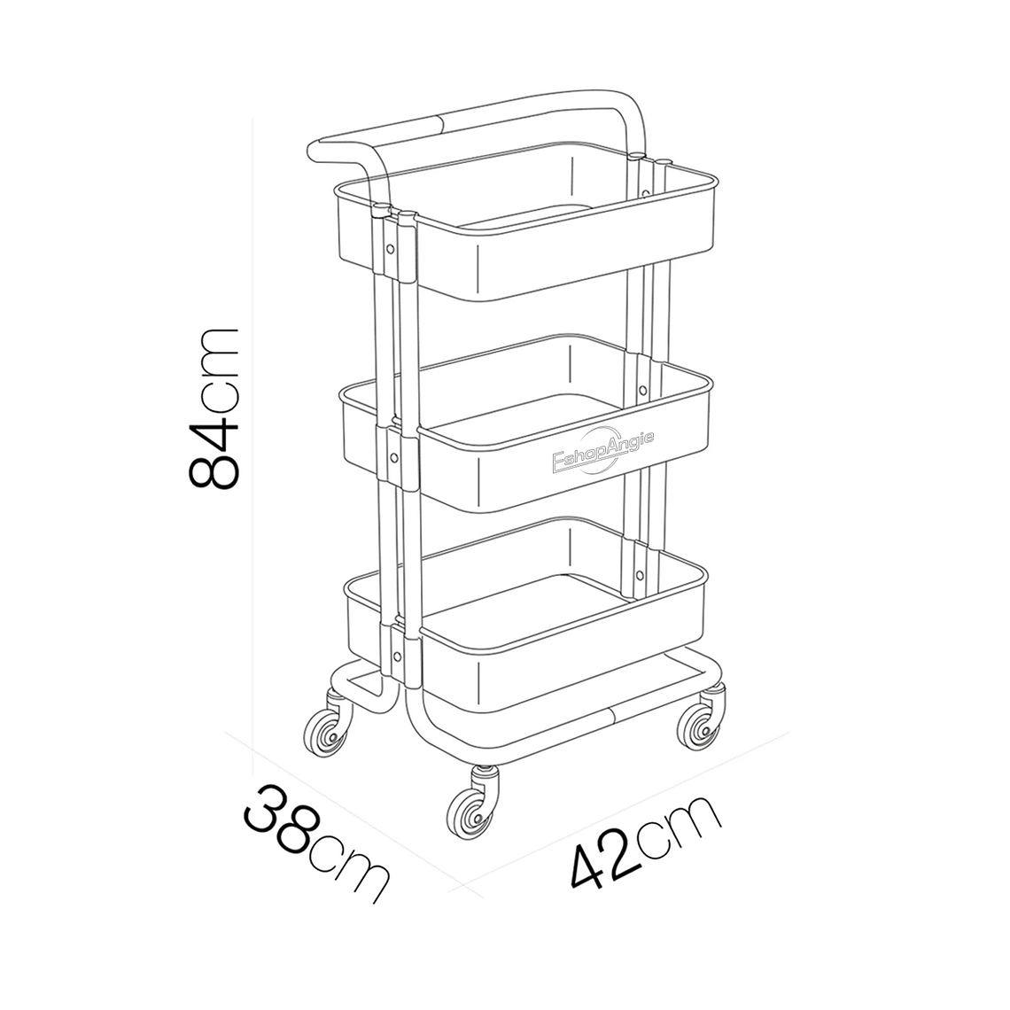 Carrito Organizador 3 Niveles De Plastico Y Estructura Metal 5