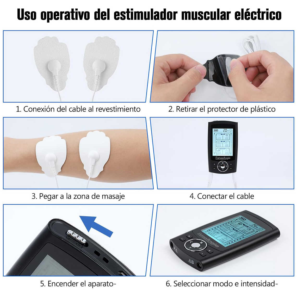 Tens Electroestimulador Muscular Electroterapia 36 Modos 5