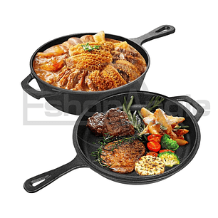 Sartenes De Hierro Fundido Gruesa Doble Uso 26cm