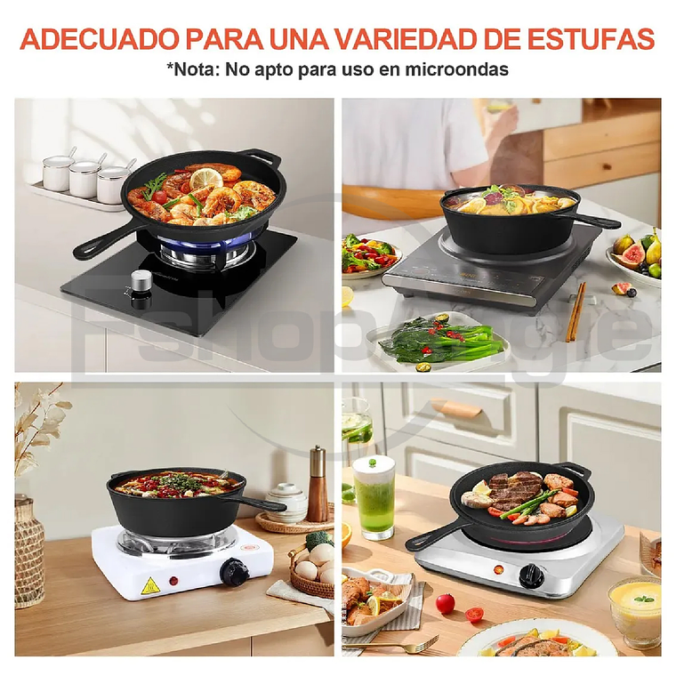 Sartenes De Hierro Fundido Gruesa Doble Uso 26cm 4