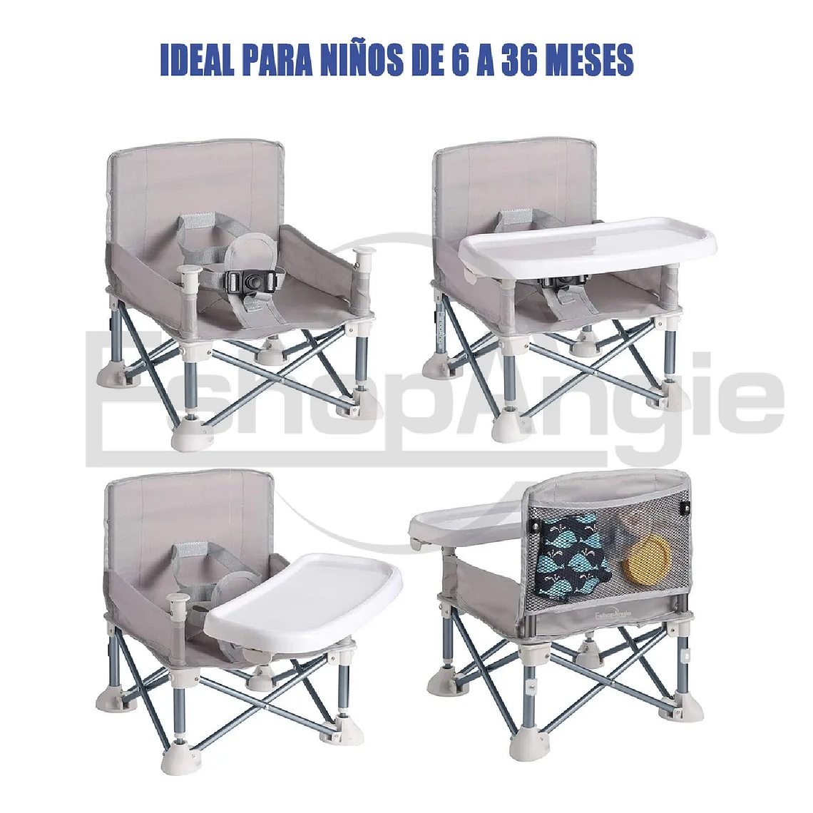 Silla Comedor Portátil Silla Bebes Niños Asiento Plegable 4