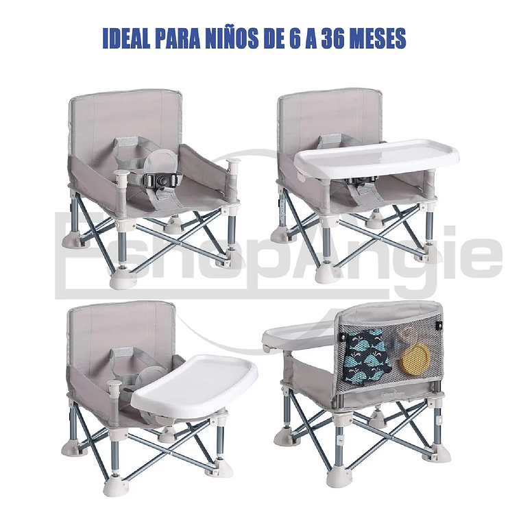 Silla Comedor Portátil Silla Bebes Niños Asiento Plegable 4