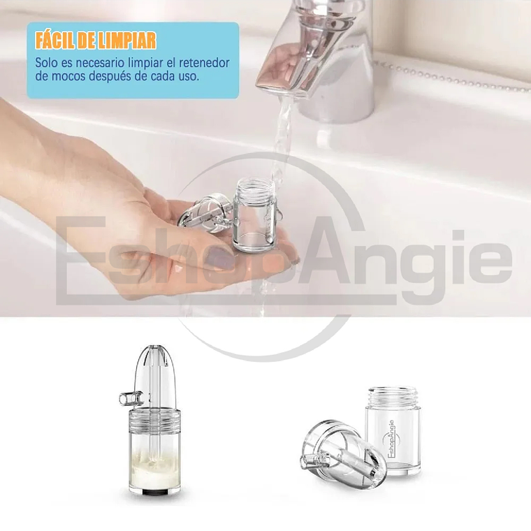 Aspirador Nasal Para Bebes Niños Saca Mocos Con Deposito Transparente 3