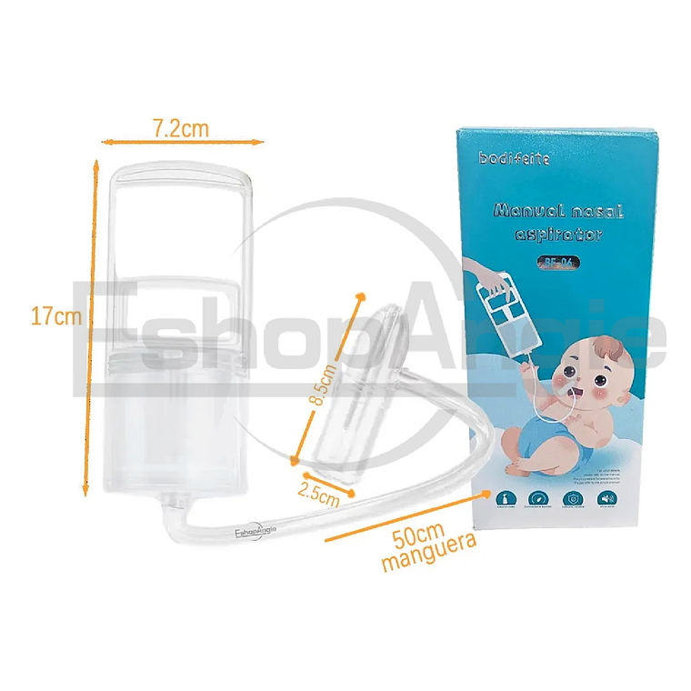 Aspirador Nasal Para Bebes Niños Saca Mocos Con Deposito Transparente 7