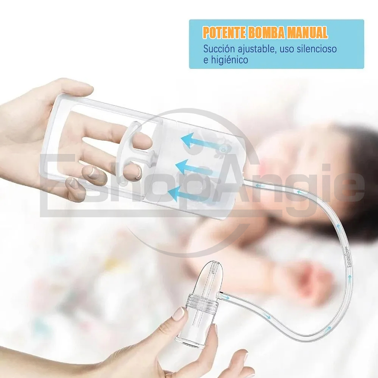 Aspirador Nasal Para Bebes Niños Saca Mocos Con Deposito Transparente 4
