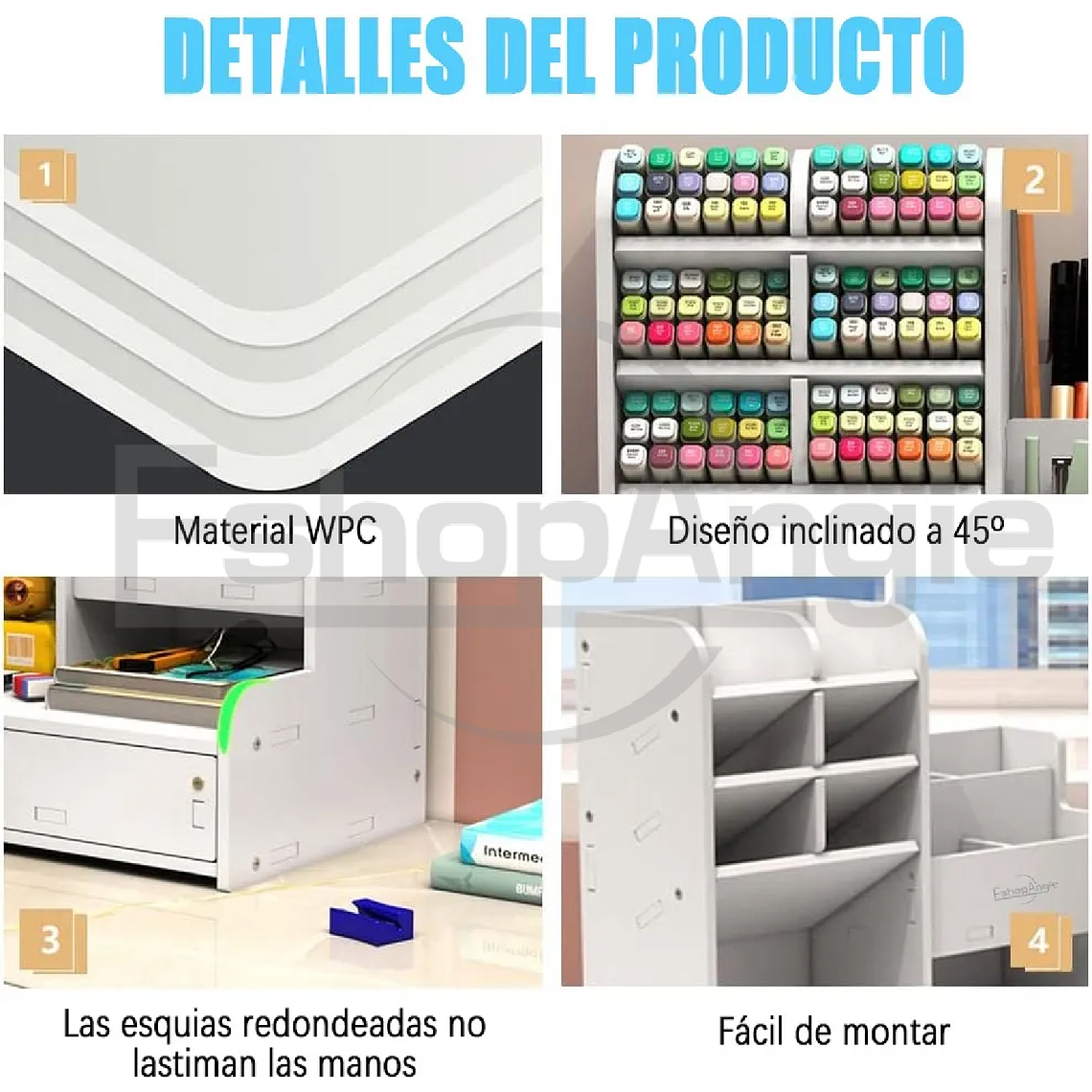 Organizador Portalápices De Escritorio Oficina Con Cajón 4