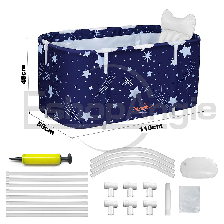 Bañera Plegable Portátil Adultos Y Niños Balde Spa 110×55cm 5