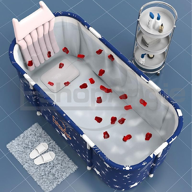Bañera Plegable Portátil Adultos Y Niños Balde Spa 110×55cm 4