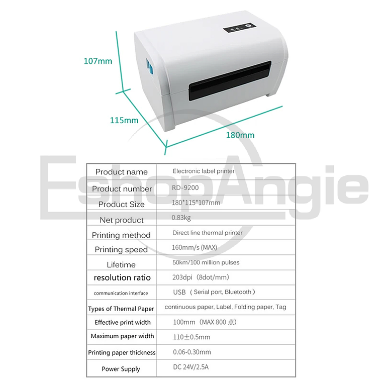 Impresora Portatil Impresora Etiqueta Usb Bluetooth 6
