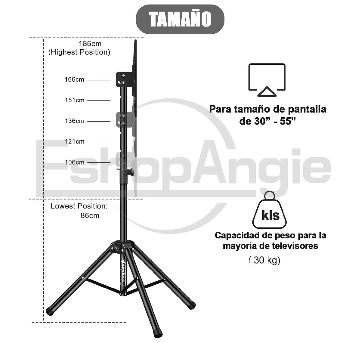 Base Trípode Pedestal Tv Ajustable De 32 A 55 Pulgadas 5