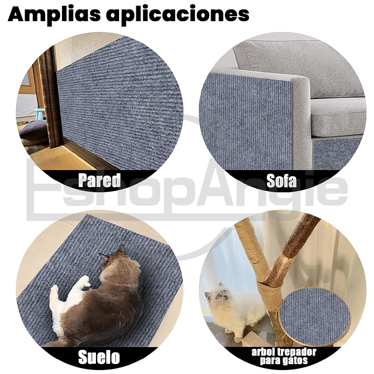 Autoadhesivo Rascador De Gatos P/ Esquina Y Pared 30×200cm 5