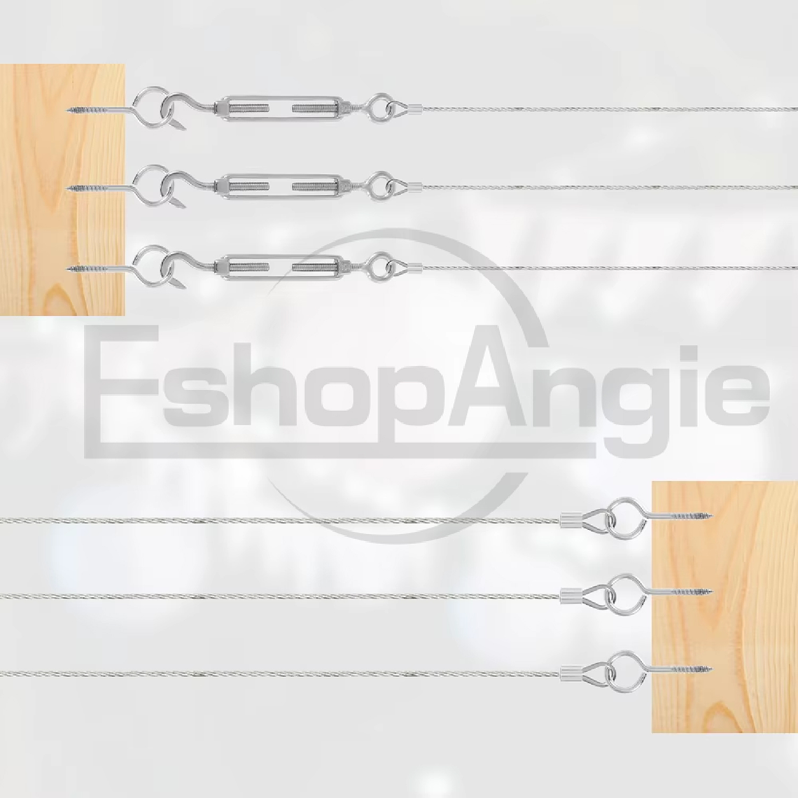 Kit De Cable Tensor De Acero De 30m Gancho Galvanizado 3