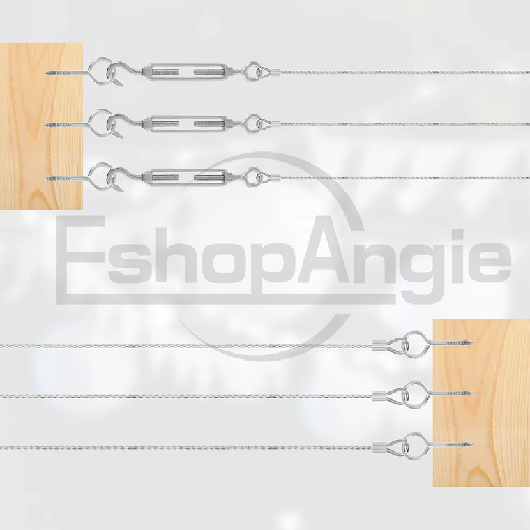 Kit De Cable Tensor De Acero De 30m Gancho Galvanizado 3