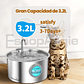 Bebedero Fuente De Agua Gatos Mascotas Automatico Acero 3.2l Acero Inoxidable - Miniatura 2