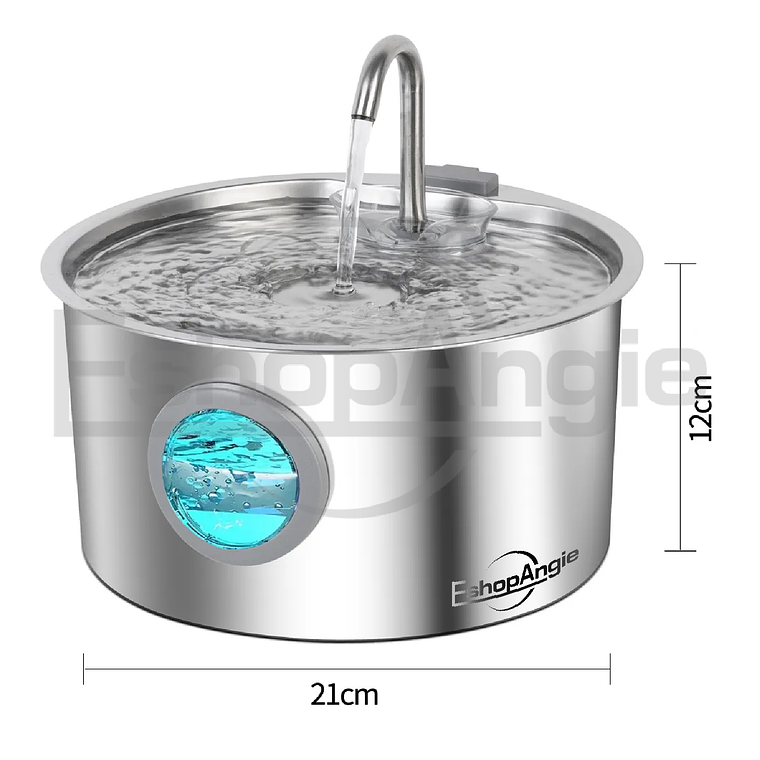 Bebedero Fuente De Agua Gatos Mascotas Automatico Acero 3.2l Acero Inoxidable 6