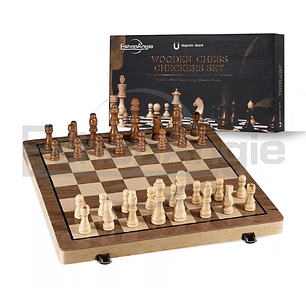 Tablero De Ajedrez Magnético De Madera 39x39cm