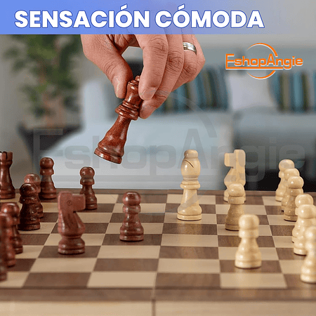 Tablero De Ajedrez Magnético De Madera 39x39cm