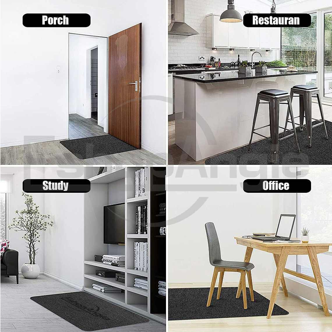 Alfombrilla Antideslizante Para Silla De Oficina 120x90cm Negro 4