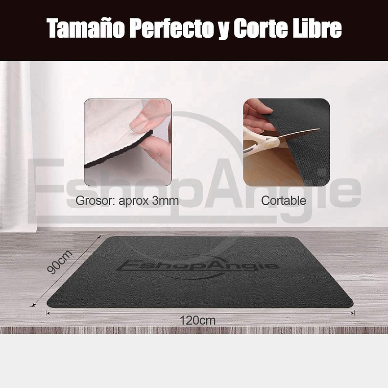 Alfombrilla Antideslizante Para Silla De Oficina 120x90cm Negro 5