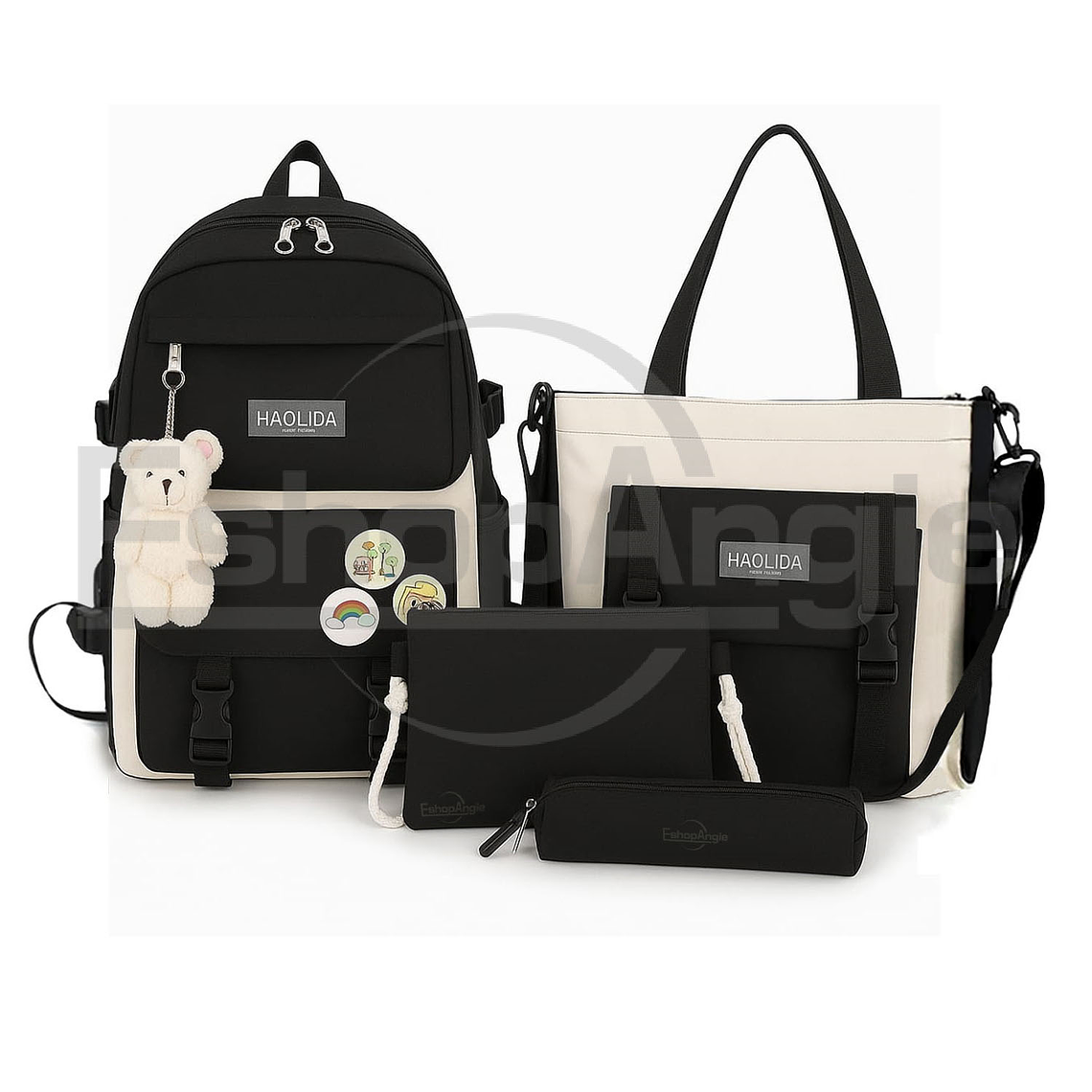 Mochila Urbana Escolar Viaje Estilo Coreano 4 Piezas 4