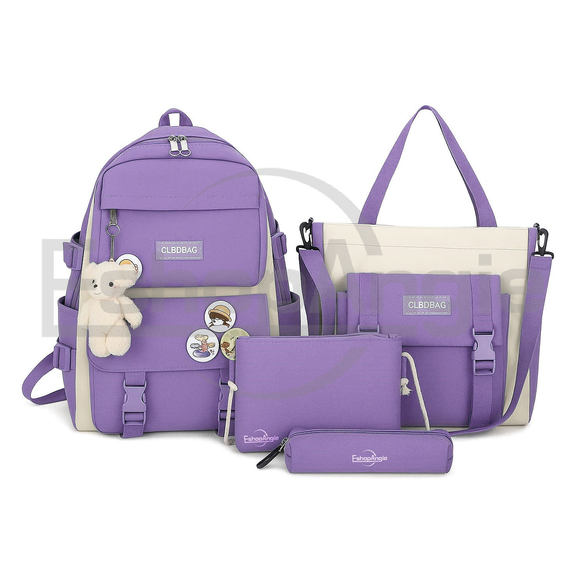 Mochila Urbana Escolar Viaje Estilo Coreano 4 Piezas 3