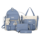 Mochila Urbana Escolar Viaje Estilo Coreano 4 Piezas - Miniatura 1