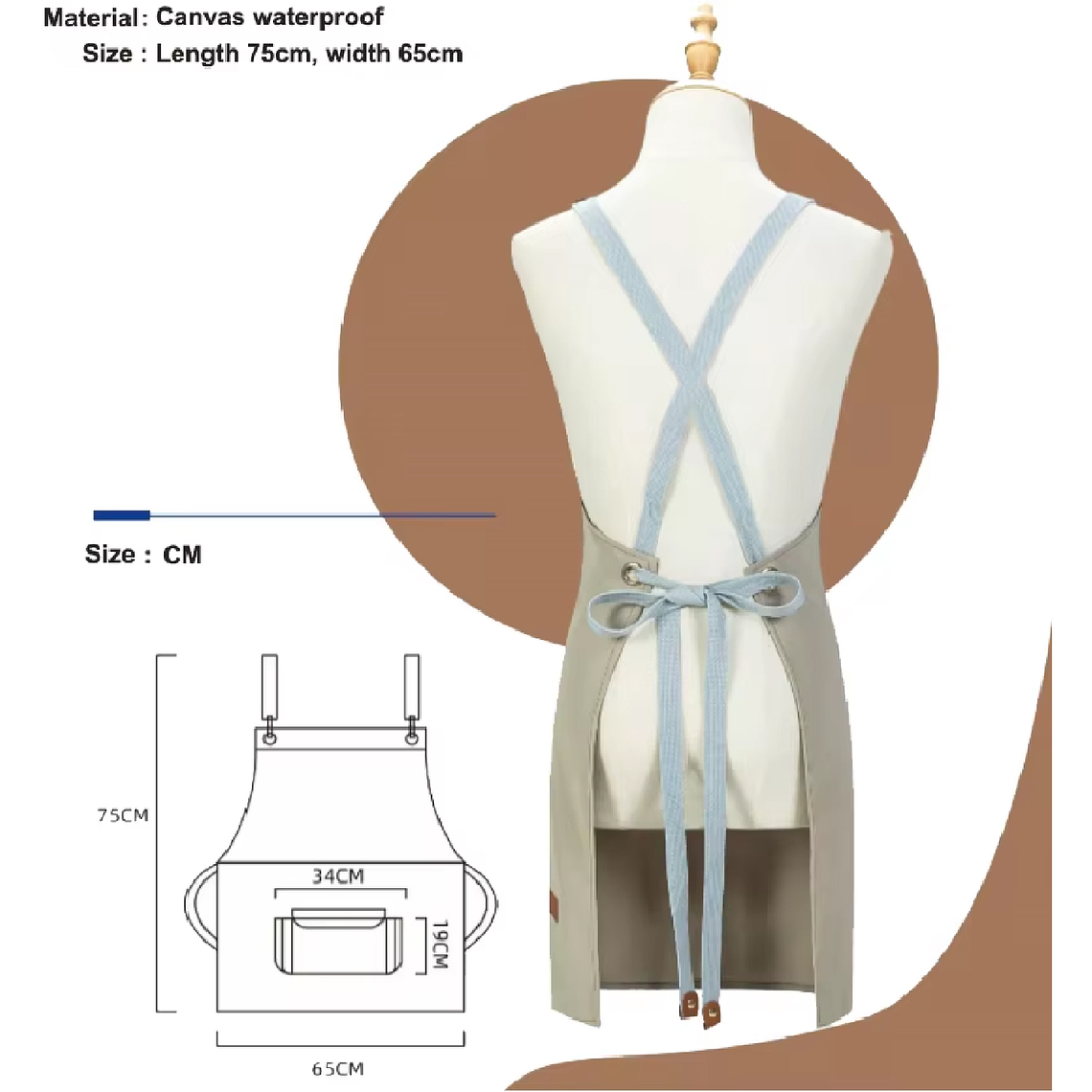 Delantal Clásica Impermeable Perchera Restaurant 6