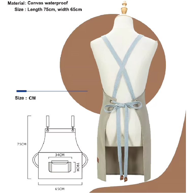 Delantal Clásica Impermeable Perchera Restaurant 6