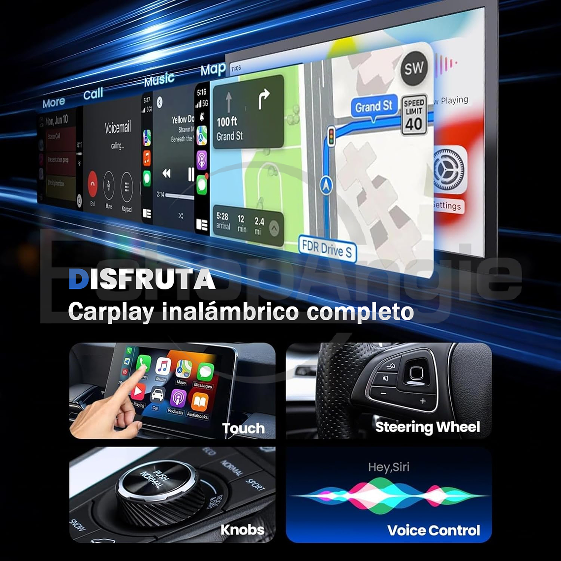 Adaptador Automático Inalámbrico 2 En 1 Para Carplay/android 5