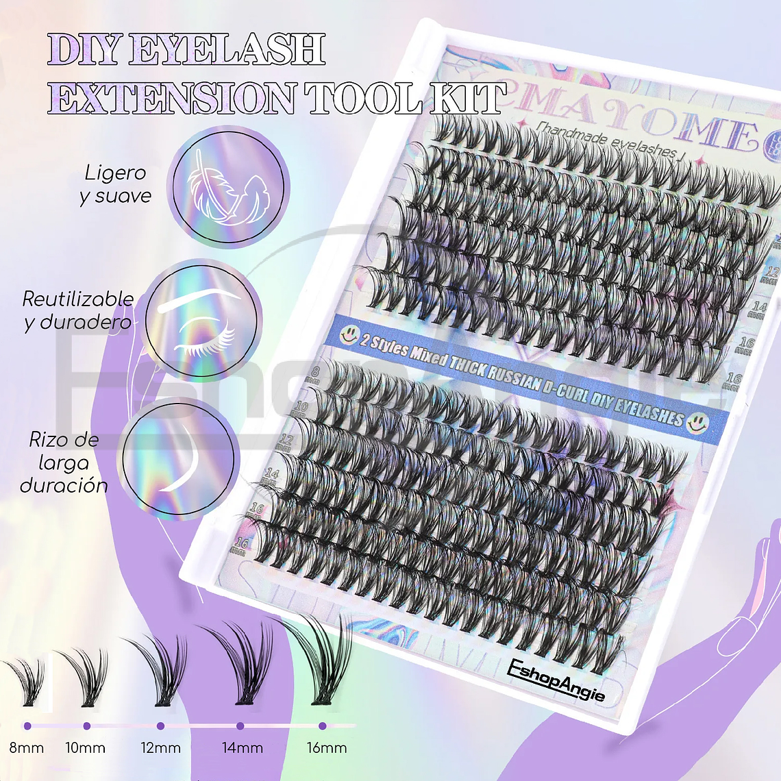 Juego De Pestañas Postizas De Racimos Individuales 8-16 Mm 3