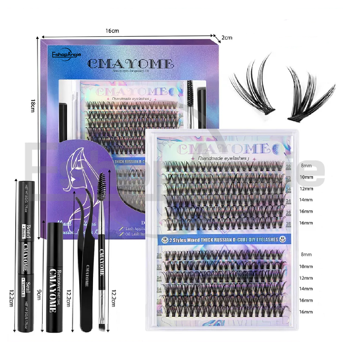 Juego De Pestañas Postizas De Racimos Individuales 8-16 Mm 6