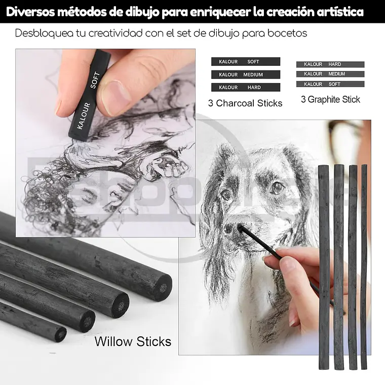 Set De Dibujo Artistico De 39 Piezas Dibujo Profesional 3
