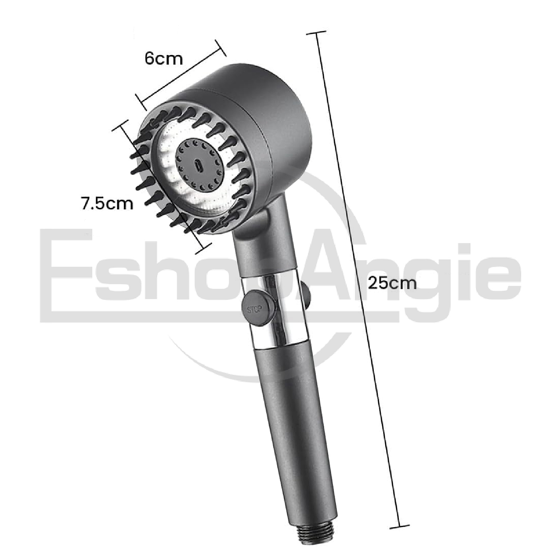 Cabezal De Ducha + Manguera De 1,5m Rociador Alta Presion 6