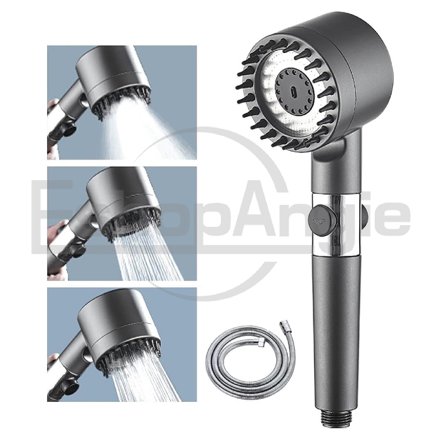 Cabezal De Ducha + Manguera De 1,5m Rociador Alta Presion