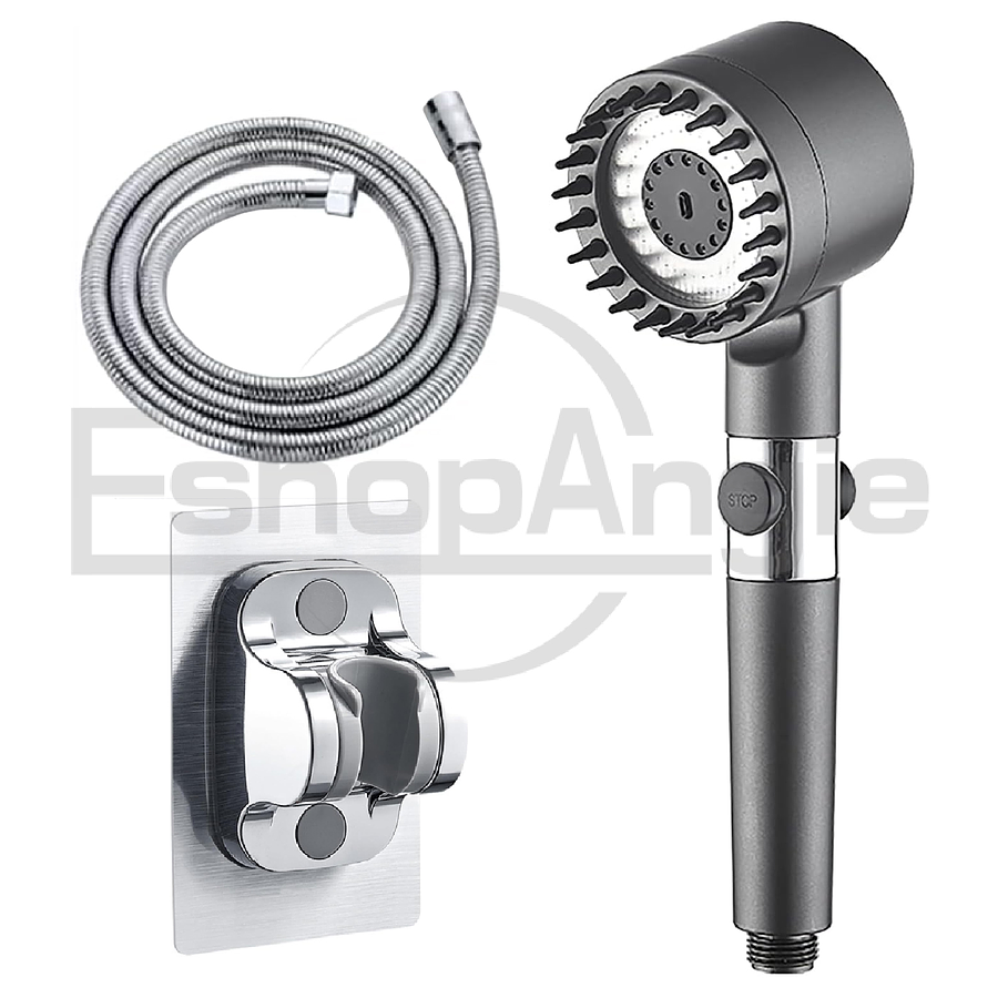 Cabezal De Ducha + Manguera De 1,5m Rociador Alta Presion