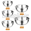 Pack 5 Bowl Pocillo Acero Inoxidable Reposteria Cocina Plateado