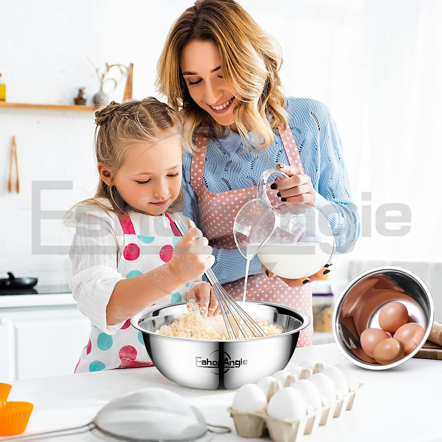 Pack 5 Bowl Pocillo Acero Inoxidable Reposteria Cocina Plateado