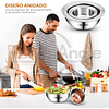 Pack 5 Bowl Pocillo Acero Inoxidable Reposteria Cocina Plateado