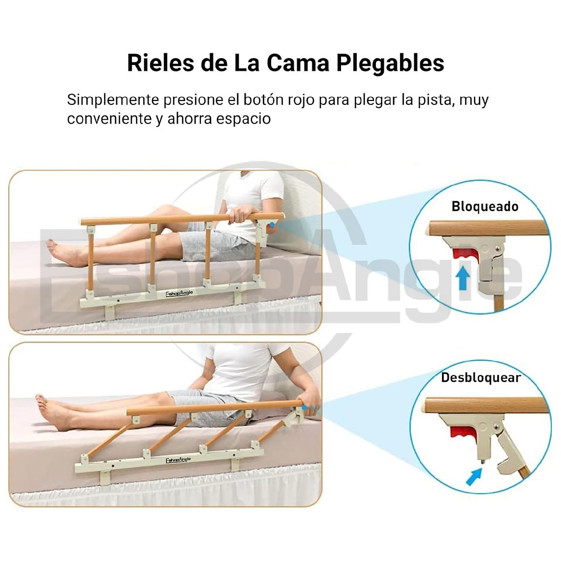 Baranda De Cama Lateral Anticaída Para Cuidado Adulto Mayor Lisa 2