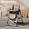 Silla De Comer Reclinable Plegable Con Mesa Ajustable